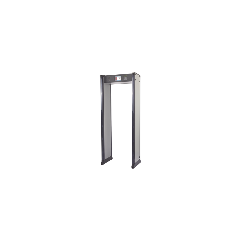 Arco Detector de Metales de 6 Zonas con Anclaje para Fijarse al Piso. Incluye Sensor IR para evitar falsas Alarmas / Certificado