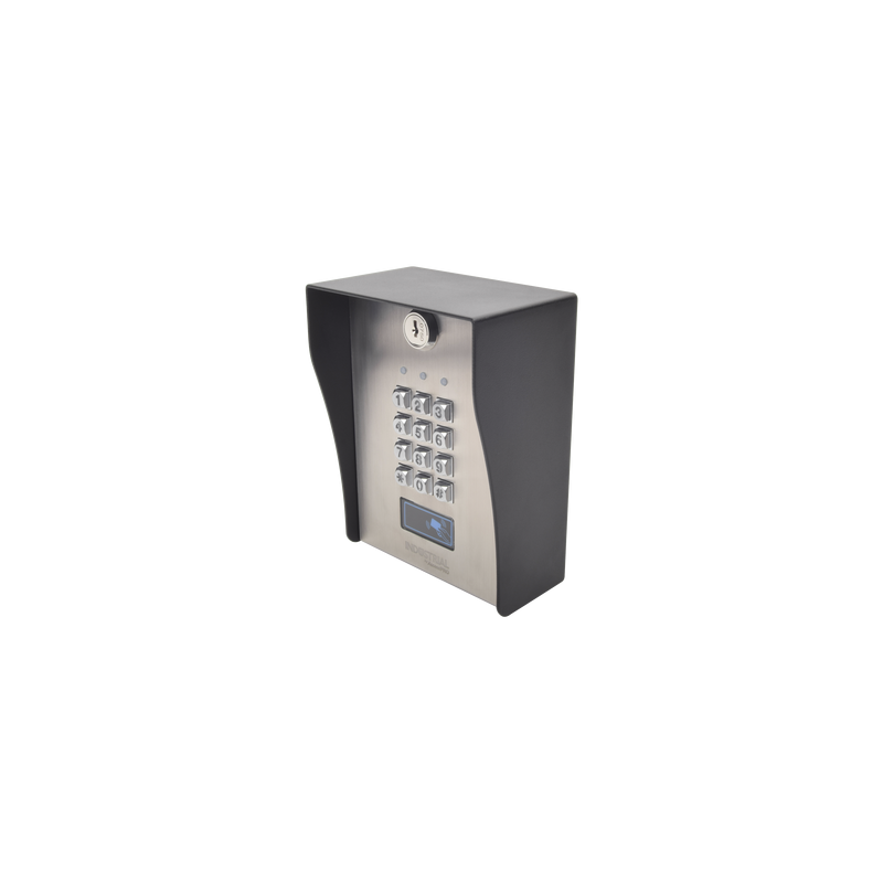 Teclado exterior/interior antivandálico, 3 relevadores, 50 códigos de visitantes, 1200 usuarios