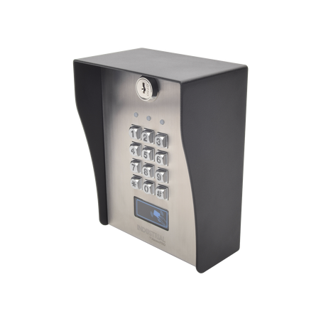 Teclado exterior/interior antivandálico, 3 relevadores, 50 códigos de visitantes, 1200 usuarios