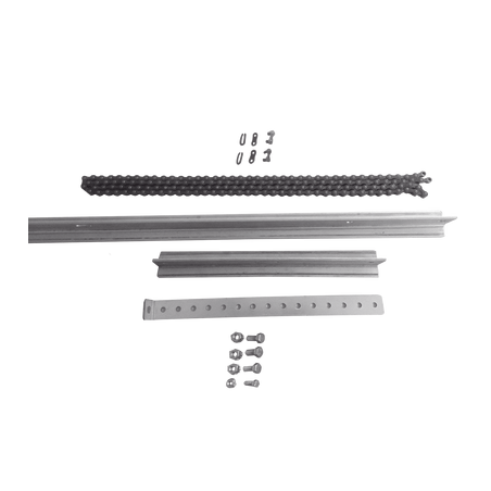 Extensión de Riel Tipo T para Portones / 1 Metro / Cadena de Alta Resistencia 2 mts / Conector Modular para Múltiples Seccione