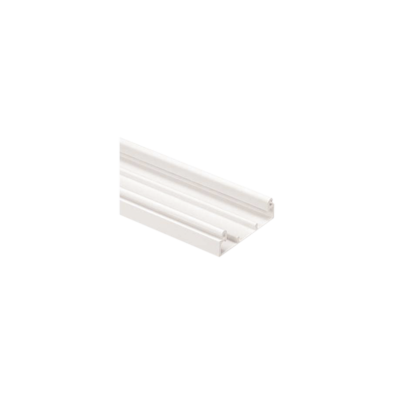 Base para canaleta T-70, de PVC rígido, con orificios perforados para montaje, 103.3 x 44.9 x 1828.8 mm, Color Blanco
