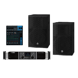 Kit Refuerzo Sonoro y Mixer | Incluye 2 Bocinas CHR12 | Amplificador PX8 | Mezclador MG10 | Ideal para PA