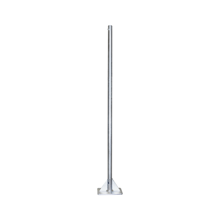 Mástil de 2 metros de 2" Diámetro, con Opresor, Base Soldada . Galvanizado por Inmersión en Caliente.