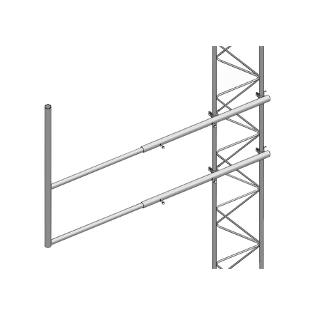 Brazo tipo "F", para tramos STZ-45, galvanizado por electrólisis.