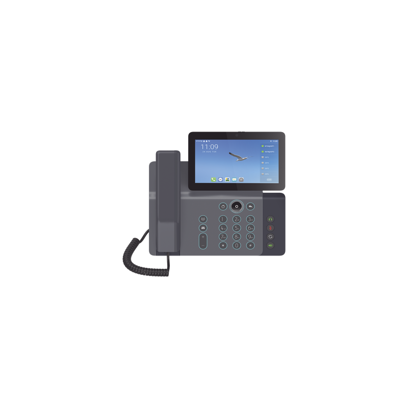 Videoteléfono IP inteligente Insignia, Android 9.0, 20 líneas SIP, pantalla a color 7" ajustable, Teclado de iluminación conf