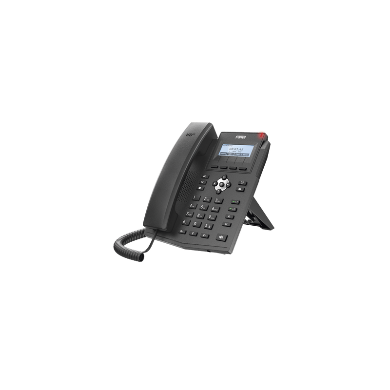 Teléfono IP empresarial para 2 lineas SIP con pantalla LCD, Puertos Gigabit, Códec Opus, conferencia de 3 vías, PoE.
