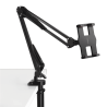 Soporte para Tableta con Brazo tipo Perezoso / Brazo Ajustable y Cabezal de 360° / 3 Perillas de Ajuste / Soporta dispositivos 