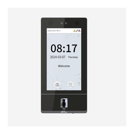 Terminal de Control de Acceso Biométrico / Autenticación Facial 1MP + Huella en Vidrio / Pantalla Táctil 7" / IP65 / Videopor