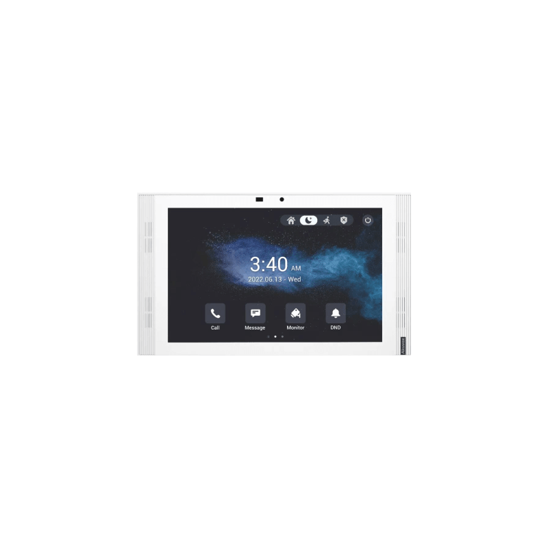 MONITOR COLOR BLANCO DE 10" IPS LCD / CERTIFICADO POR GOOGLE PLAY STORE / ANDROID 12 OS / WI-FI 6 / POE / SIP / ENTRADAS DE ALAR