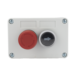 Botonera Doble Para Barreras Vehiculares, Operadores Corredizos y Abatibles / Botón de Stop Enclavado