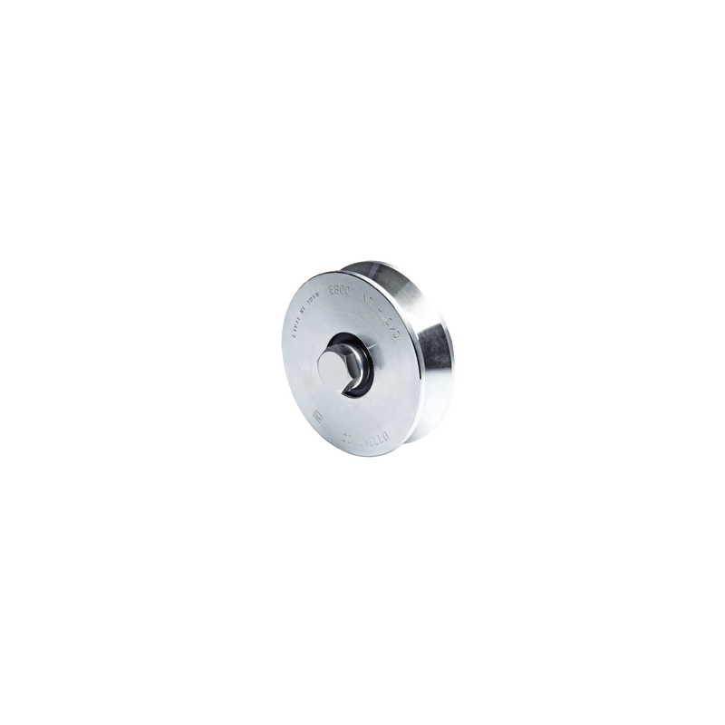 Rueda de 10 cm SIN Soporte Para Puertas Corredizas de Hasta 425 Kg / Canal Tipo "V"