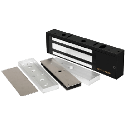 Kit Para Control de Acceso Incluye Chapa Magnética de 1200 Lbs Color Negro / Montaje En "U" Para Puerta de Cristal / Uso Interi