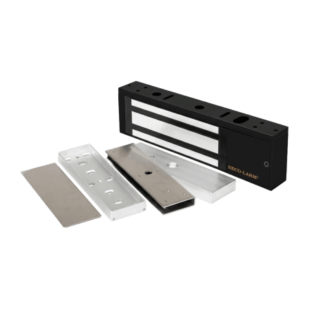 Kit Para Control de Acceso Incluye Chapa Magnética de 1200 Lbs Color Negro / Montaje En "U" Para Puerta de Cristal / Uso Interi