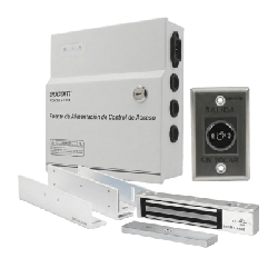 Kit para Control de Acceso Incluye Fuente de 12VCD / Soporta Batería de Respaldo/ Chapa Magnética de 600Lbs / Montajes L y Z /