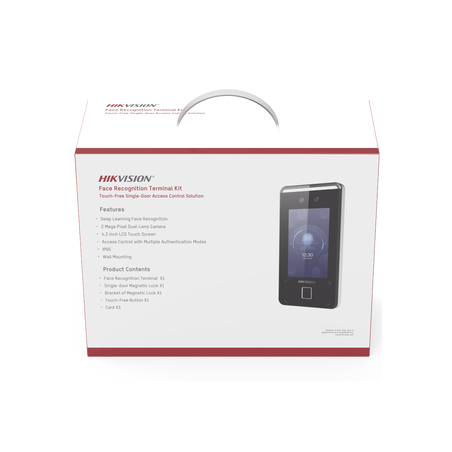 Kit de Control de Acceso TODO INCLUIDO con Lector de Rostros, QRs , Tarjetas y Huellas / 3,000 Rostros / Compatible con App Hik-