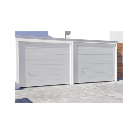 Puerta de Garage de Alta Calidad / Linea Central / Color Blanco 16X8 pies, AISLADA, Estilo Americana.