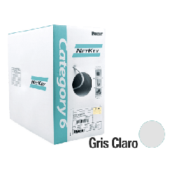 Bobina de Cable UTP 305 Metros (1000 Pies) de Cobre, NetKey, Gris Claro, Categoría 5e (24 AWG), PVC (CM), de 4 Pares