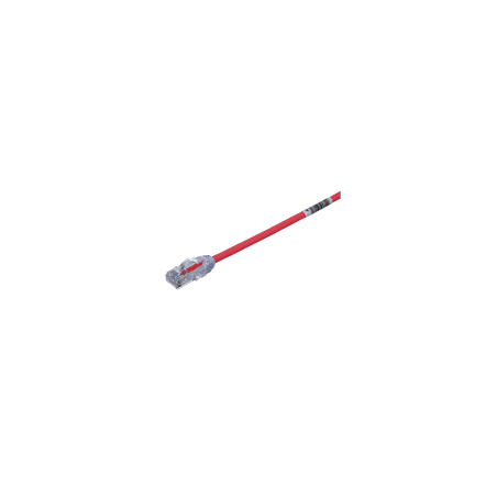 Cable de Parcheo UTP Cat6A, CM/LSZH, Diámetro Reducido (28AWG), Color Rojo, 4.57 Metros (15 Pies)