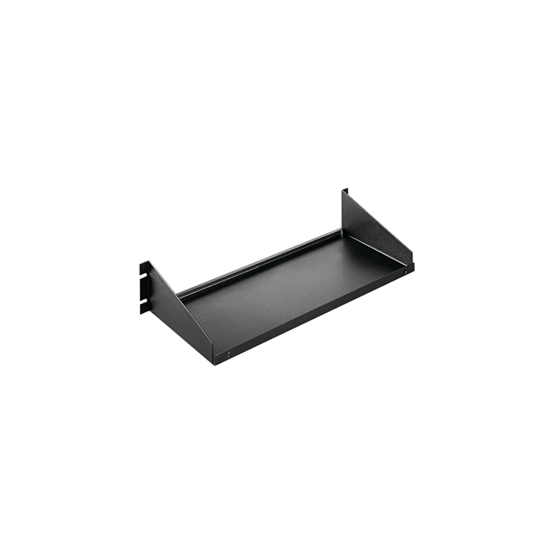 Estante para Rack 19 Pulgadas, Single-Sided Shelf, Capacidad de Carga 34 kg, Ventilado, Acero Dulce, Negro, 2U, Dimensiones 482x