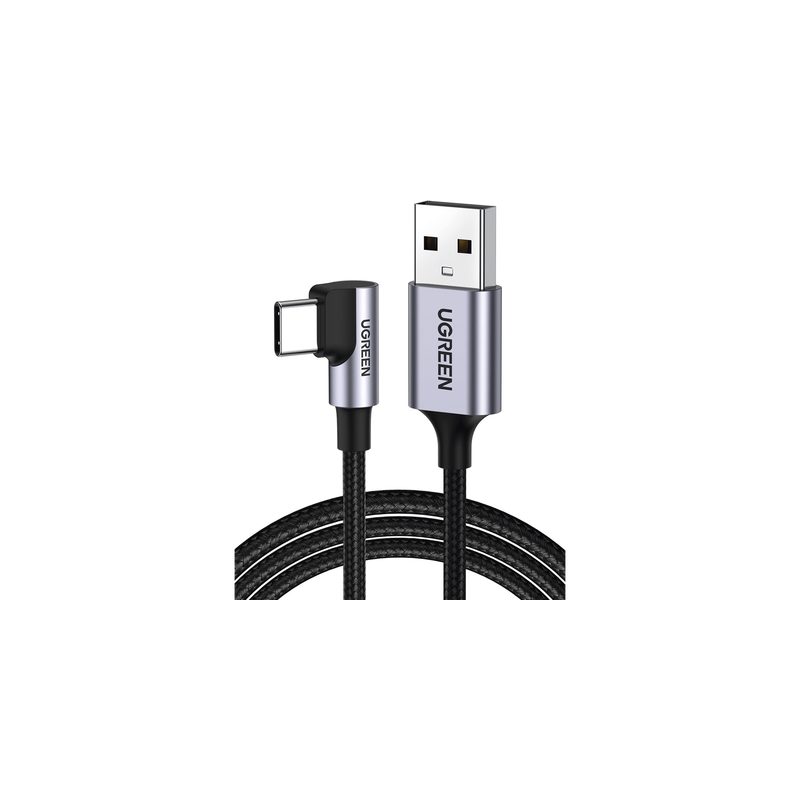 Cable USB-A a USB-C | 2 Metros (6.56 Pies) | Conector con Ángulo Recto de 90° | Carga Rápida de hasta 60W | 480 Mbps | PD3.0 