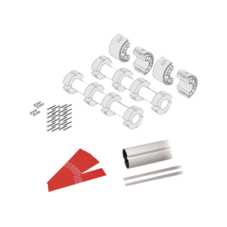 Kit de mástil para barreras GARD8 / Incluye 2 secciones tubulares de 4m / Incluye tiras reflejantes / Incluye unión central