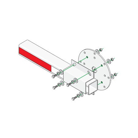 Kit de Instalación Para Brazos de Plástico Doorking / Incluye Disco y Enganche de Fijación
