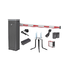 Kit COMPLETO Barrera Derecha XBS Con Corona LED / Brazo Iluminado de 5M / Incluye Sensor de Masa, Transformador, Lazo Magnético