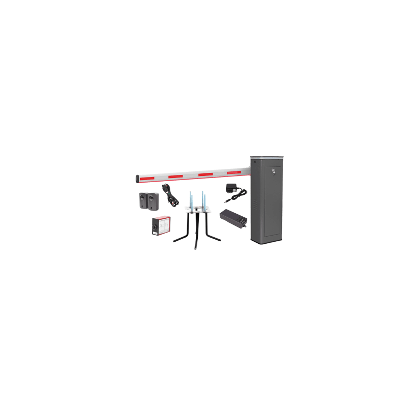 Kit COMPLETO Barrera Izquierda XBF Con Corona LED / Brazo Iluminado de 3M / Incluye Sensor de Masa, Transformador, Lazo Magnéti