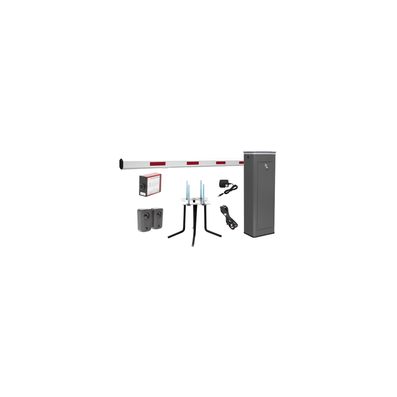 Kit COMPLETO Barrera Izquierda XBF Con Corona LED / Brazo de 3M / Incluye Sensor de Masa, Transformador, Lazo Magnético, Ancla,