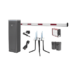 Kit COMPLETO Barrera Derecha XBF Con Corona LED / Brazo de 3M / Incluye Sensor de Masa, Transformador, Lazo Magnético, Ancla, F