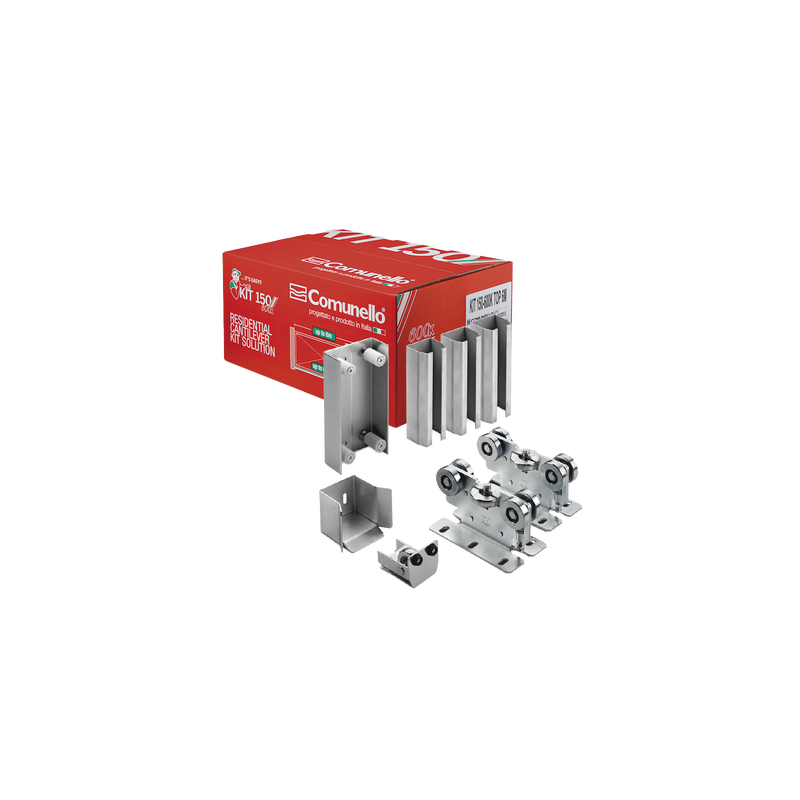 KIT para puertas autoportantes de hasta 3 m y 600 kg con guia para puertas corredizas