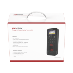 Kit de Control de Acceso TODO INCLUIDO con Lector de Huellas y Tarjetas / 3,000 Huellas / Compatible con App Hik-Connect / Inclu