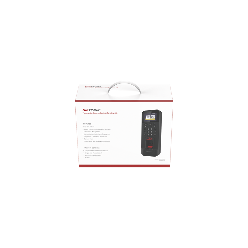 Kit de Control de Acceso TODO INCLUIDO con Lector de Huellas y Tarjetas / 3,000 Huellas / Compatible con App Hik-Connect / Inclu