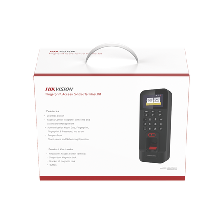 Kit de Control de Acceso TODO INCLUIDO con Lector de Huellas y Tarjetas / 3,000 Huellas / Compatible con App Hik-Connect / Inclu