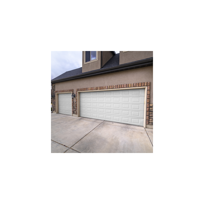 Puerta de Garage de alta calidad, Color blanco 20X8 pies, AISLADA, Estilo Americana , CUADRO CORTO.