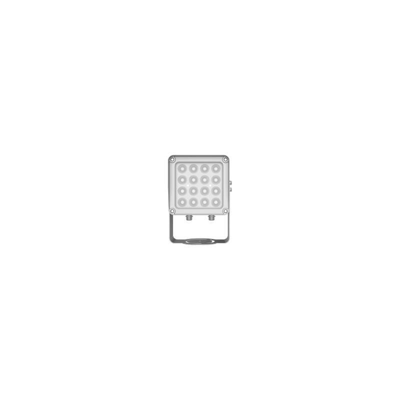 Lampara IR de Luz Continua / 16 Lámparas LED / Distancia Efectiva 16 a 25 metros / Cobertura 40° / Exterior IP66