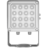 Lampara IR de Luz Continua / 16 Lámparas LED / Distancia Efectiva 16 a 25 metros / Cobertura 40° / Exterior IP66