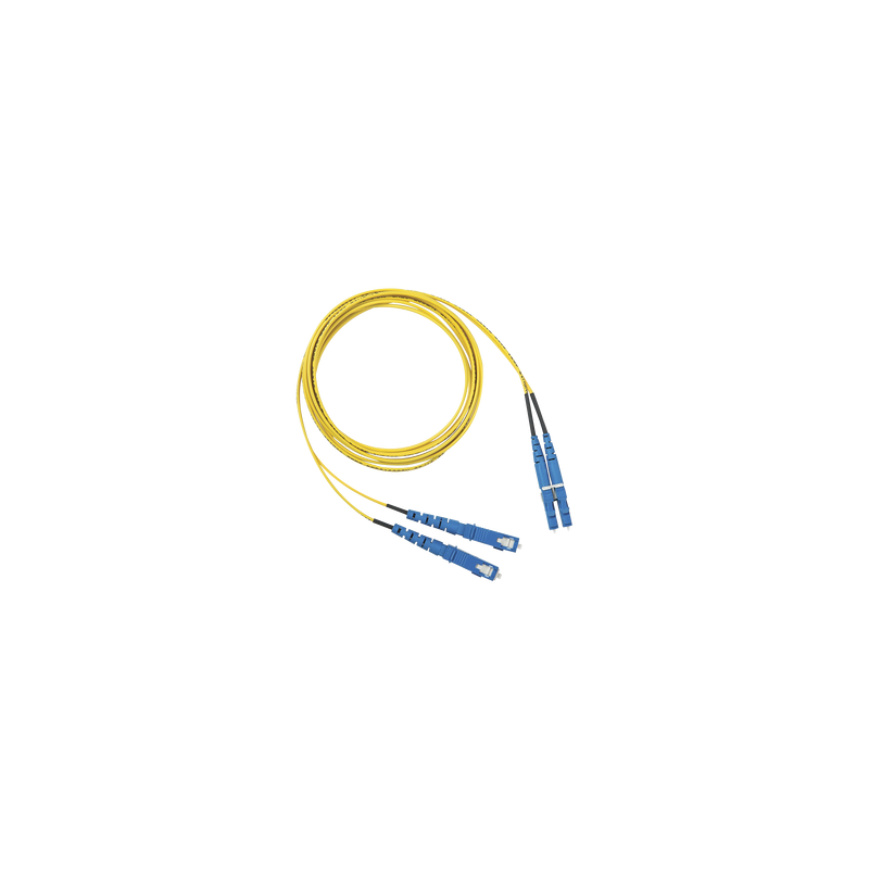 Jumper de Fibra Optica Monomodo 9/125 OS2, LC-SC Duplex, OFNR (Riser), Color Amarillo, 3 Metros (9.84 Pies)