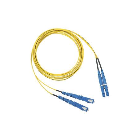 Jumper de Fibra Optica Monomodo 9/125 OS2, LC-SC Duplex, OFNR (Riser), Color Amarillo, 3 Metros (9.84 Pies)