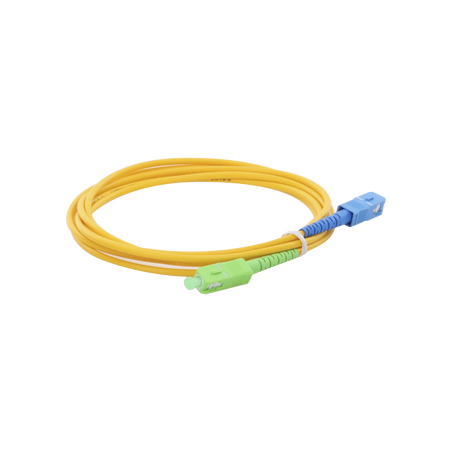 Jumper de Fibra Óptica Monomodo SC/APC-SC/UPC Simplex de 2 Metros (6.56 Pies), 3mm