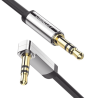 Cable Auxiliar Plano 2 Metros / Conector 3.5mm a 3.5mm / Macho-Macho / Recto a Angulo / Ángulo de 90° en una de sus Puntas / C