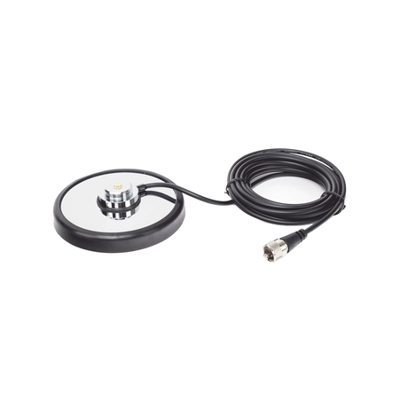 Montaje magnetico para antenas de 3/4" (Nmo), 5 m de cable RG-58A/U, conector UHF (PL-259) macho, diámetro de 5"