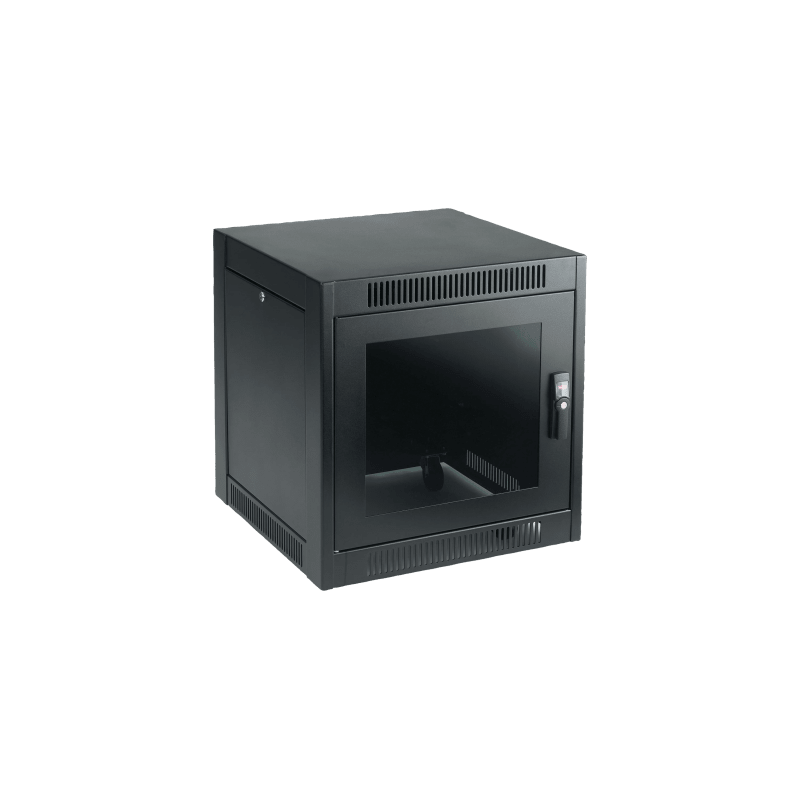Gabinete SOHO para Oficinas Pequeñas y Home Office, 700 x 600 x 900 mm, Acero Negro, 11U, Ruedas, Sistema de Enfriamiento Pasiv