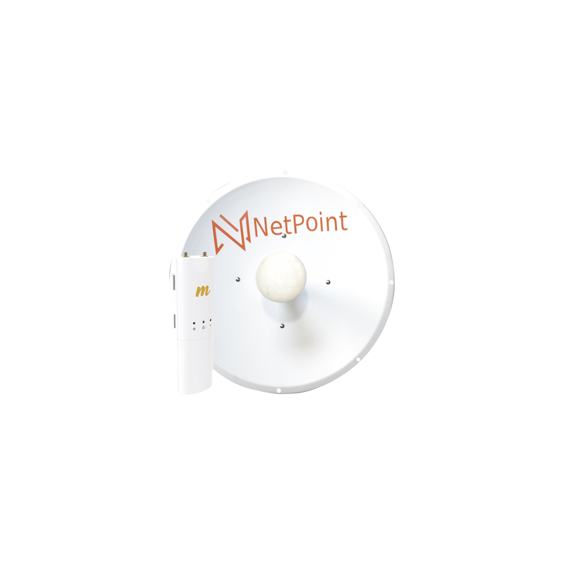 Kit de radio C5C con antena NP1-GEN2 de 30 dBi , Frecuencia (4.9-6.2 GHz), incluye jumper, PoE y cable de alimentación, ideal p