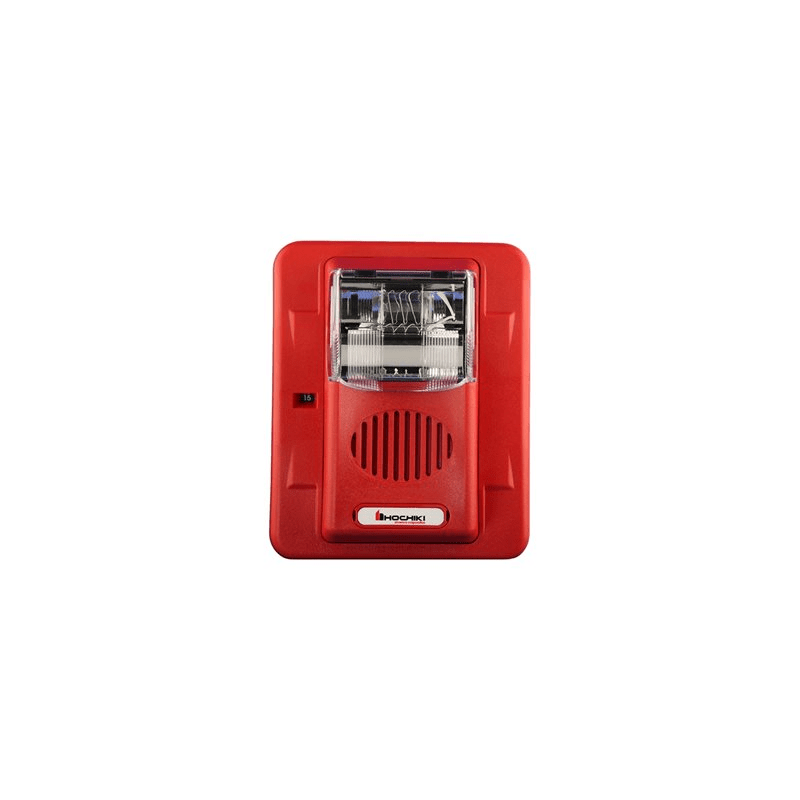 Sirena Estrobo, 12 Vcd, Multi-Candela 15 hasta 110 cd, Montaje En Pared, Color Rojo, Serie HEC3 (0500-05980) Hochiki