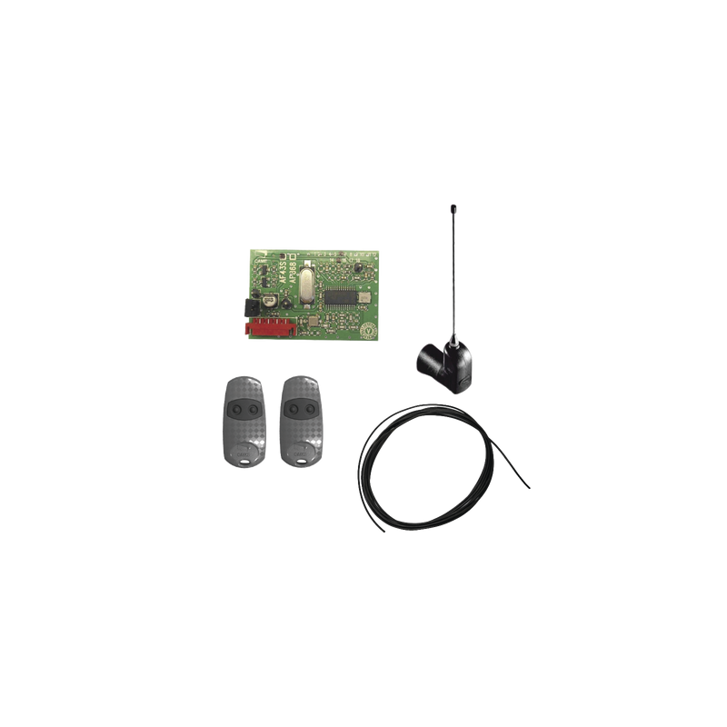Kit Receptor inalámbrico con antena / Hasta 45M en linea de vista / INCLUYE dos controles y 3 metros de cable RG58 para la ante