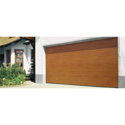 Puerta de Garage D/ Alta calidad / 18x8 pies / AISLADA / Estilo Americana / Imitacion Madera / Golden Oak / Linea Central .