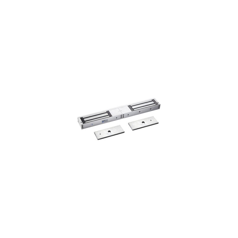 Chapa Magnética Doble para Aplicación en Puertas de Doble Hoja. 1200 lbs(x 2). LED