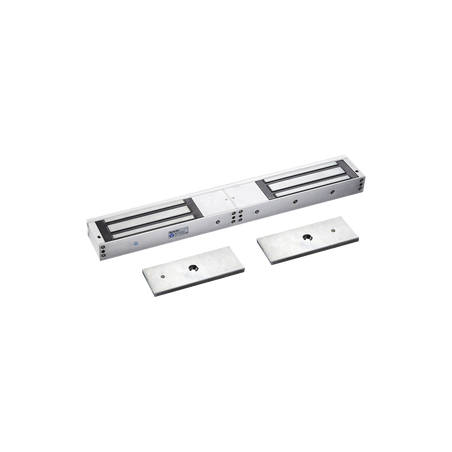 Chapa Magnética Doble para Aplicación en Puertas de Doble Hoja. 1200 lbs(x 2). LED