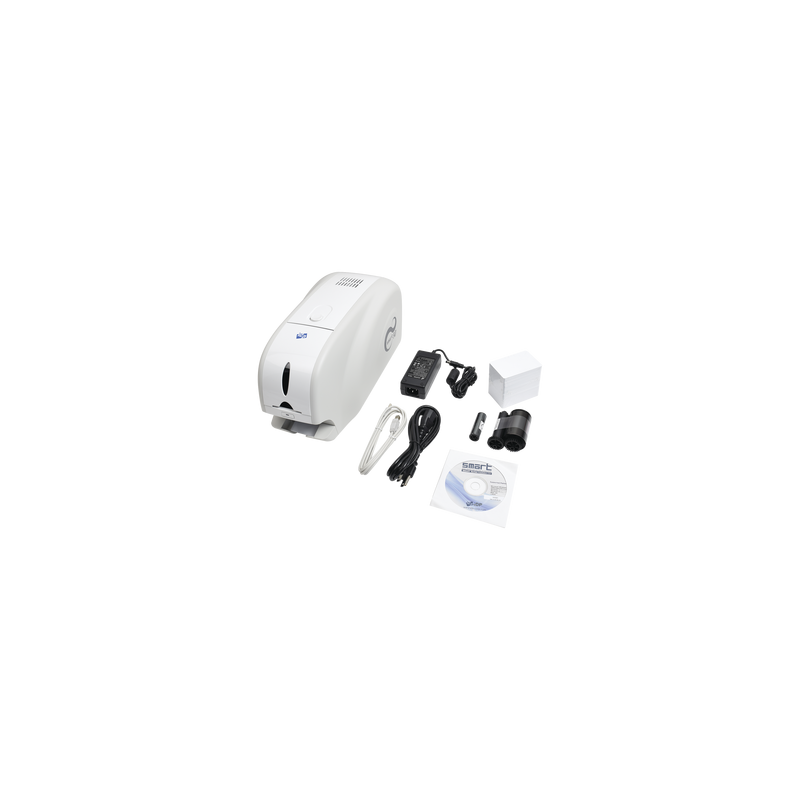 kit impresora de tarjetas PVC/ Una Cara / Incluye Cinta Full Color, Software, 100 tarjetas PVC, Kit limpieza